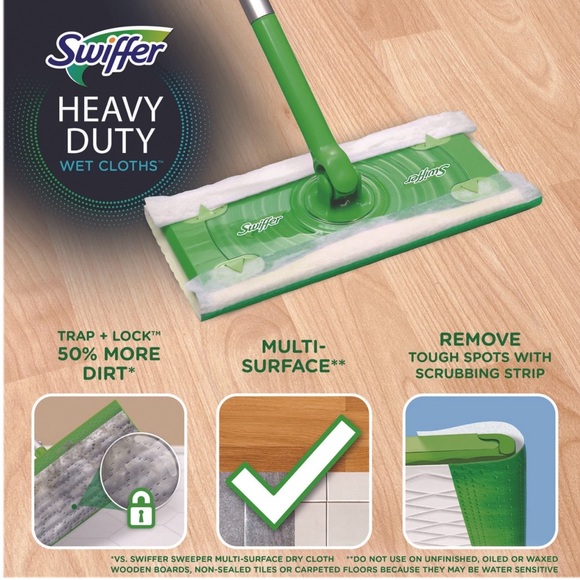 Swiffer Heavy-Duty Wet Refill Cloths-Gain Original Scent, -10 Cloths - Picture 3 of 3